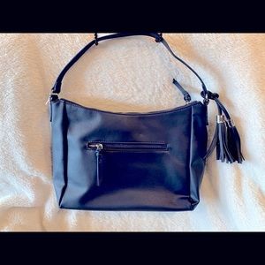Dark Blue Hand Bag w/ Tassels.